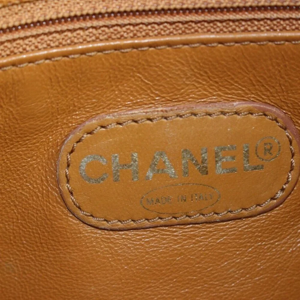 Chanel Sesame Brown Tan Caviar Leather Shoulder Bag Tote 1C0502